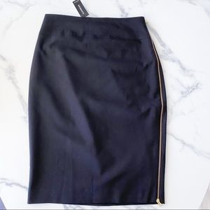 NWT Express Pencil Skirt with Gold Zipper Detail